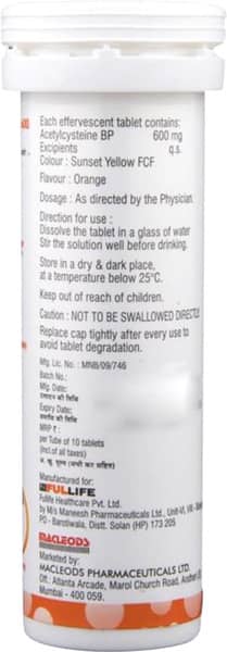 Effenac 600mg Orange Flavour Bottle Of 10 Effervescent Tablets