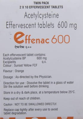 Effenac 600mg Orange Flavour Bottle Of 10 Effervescent Tablets