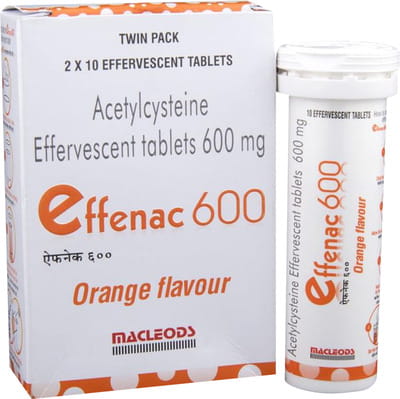 Effenac 600mg Orange Flavour Bottle Of 10 Effervescent Tablets