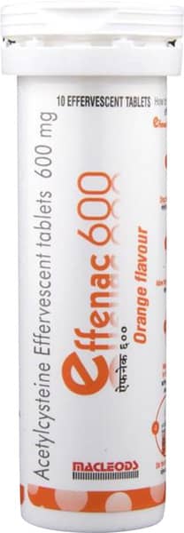 Effenac 600mg Orange Flavour Bottle Of 10 Effervescent Tablets