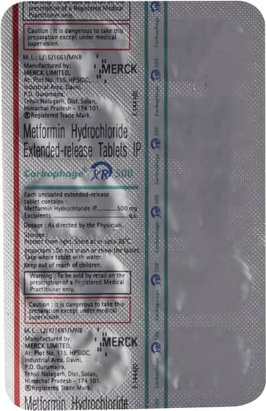 Carbophage Xr 500mg Strip Of 10 Tablets