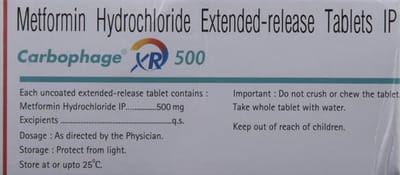 Carbophage Xr 500mg Strip Of 10 Tablets