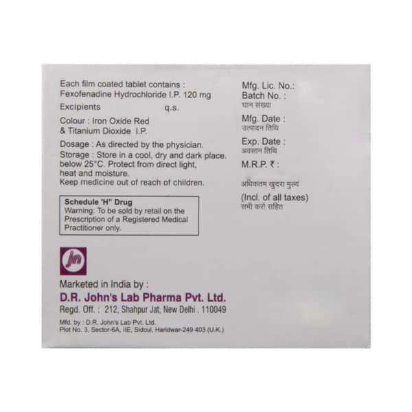 Fexolife 120mg Strip Of 10 Tablets