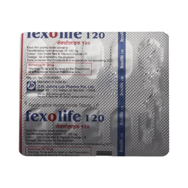 Fexolife 120mg Strip Of 10 Tablets