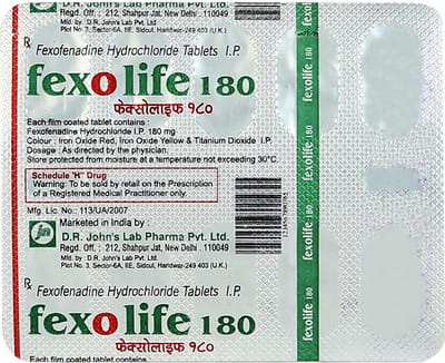 Fexolife 180mg Strip Of 10 Tablets