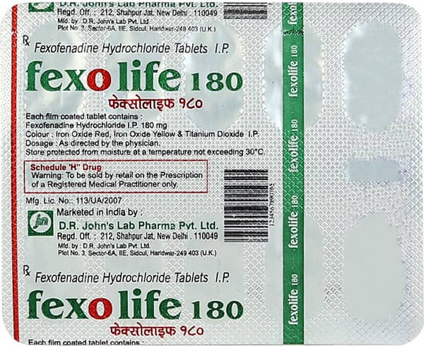 Fexolife 180Mg Strip Of 10 Tablets