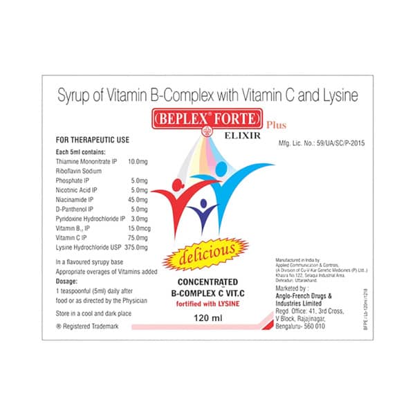 Beplex Forte Plus Bottle Of 120Ml Elixir