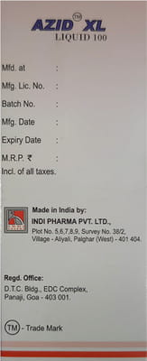 Azid Xl 100mg Syrup 30ml