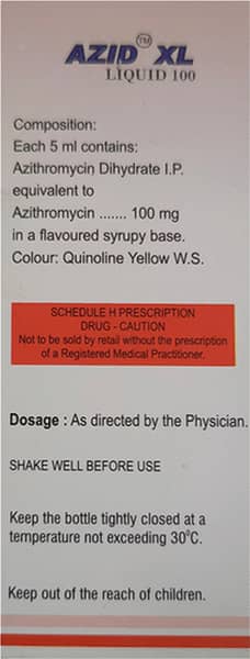 Azid Xl 100Mg Syrup 30Ml
