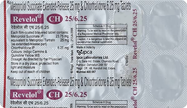 Revelol Ch 25/6.25mg Strip Of 10 Tablets