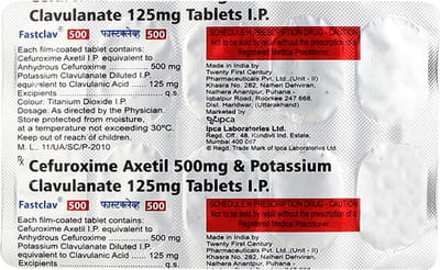 Fastclav 500mg Strip Of 10 Tablets