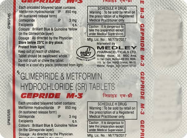 Gepride M 3Mg Strip Of 10 Tablets