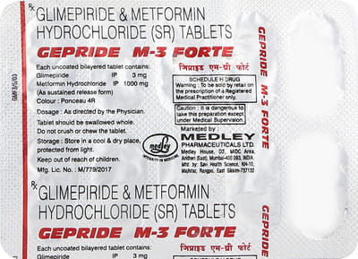 Gepride M 3mg Forte Strip Of 10 Tablets