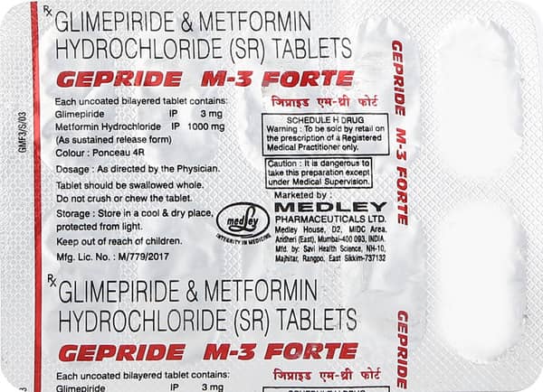Gepride M 3mg Forte Strip Of 10 Tablets