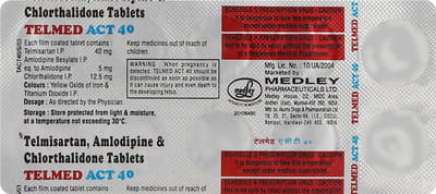 Telmed Act 40mg Strip Of 10 Tablets