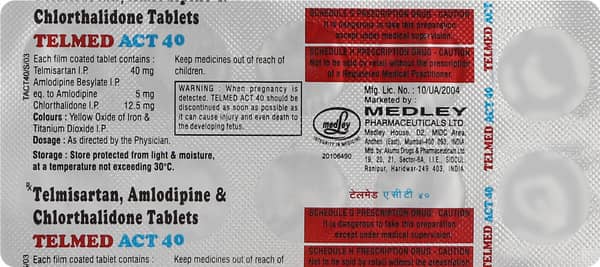 Telmed Act 40mg Strip Of 10 Tablets