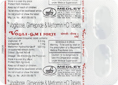 Vogli Gm 1mg Forte Strip Of 10 Tablets