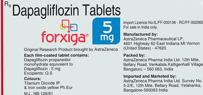 Forxiga 5mg Strip Of 14 Tablets