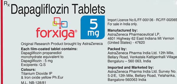 Forxiga 5mg Strip Of 14 Tablets