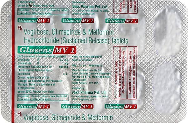 Glusens Mv 1mg Strip Of 10 Tablets