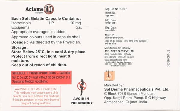 Actame 10mg Capsule