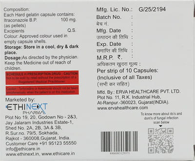 Itranext 100mg Strip Of 10 Capsules
