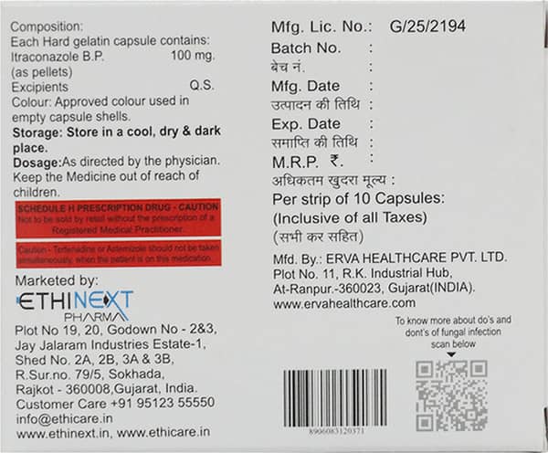 Itranext 100mg Strip Of 10 Capsules