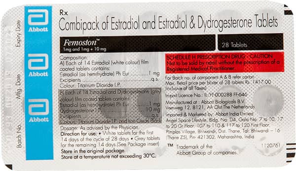 Femoston 1/10mg Strip Of 28 Tablets