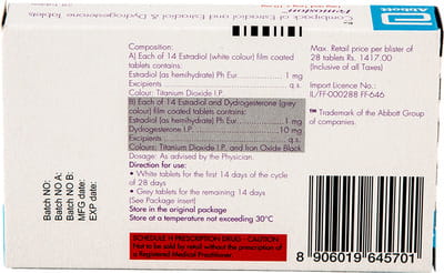 Femoston 1/10mg Strip Of 28 Tablets