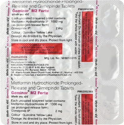Geminor M 2mg Forte Strip Of 15 Tablets