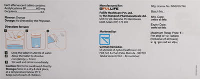 Mucotab Et 600mg Orange Flavour Sugar Free Strip Of 10 Tablets