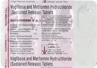 Gluconorm V 0.3mg Strip Of 10 Tablets