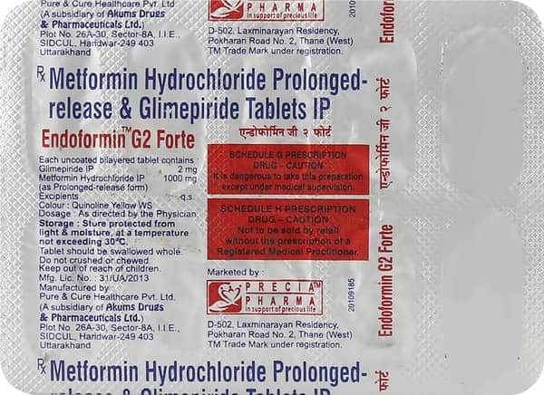 Endoformin G2 Forte Strip Of 10 Tablets