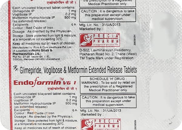 Endoformin Vg 1mg Strip Of 10 Tablets