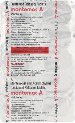 Montemac A Strip Of 10 Tablets