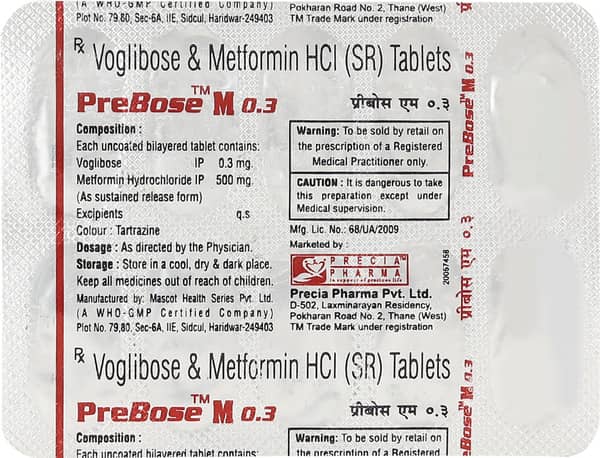 Prebose M 0.3Mg Strip Of 10 Tablets
