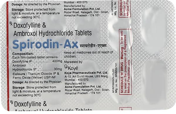 Spirodin Ax Strip Of 10 Tablets