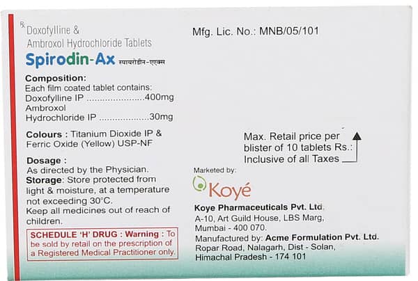 Spirodin Ax Strip Of 10 Tablets
