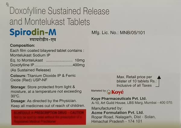 Spirodin M Strip Of 10 Tablets