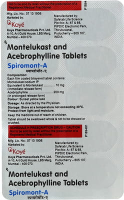 Spiromont A Strip Of 10 Tablets