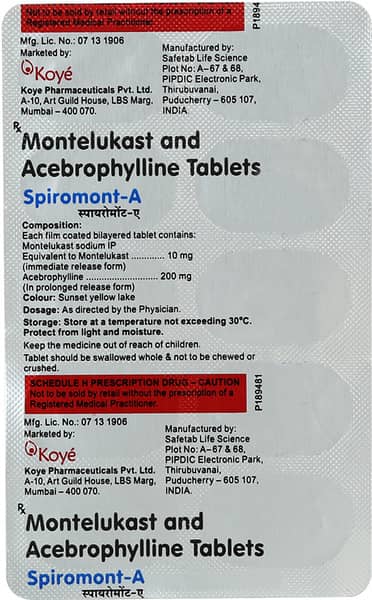 Spiromont A Strip Of 10 Tablets