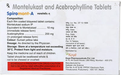 Spiromont A Strip Of 10 Tablets