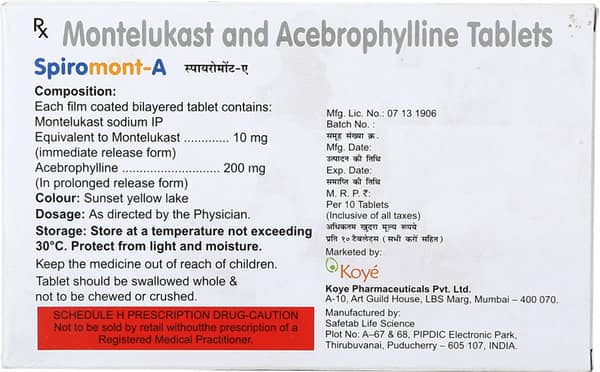 Spiromont A Strip Of 10 Tablets