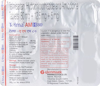 Telma Amh 80mg Strip Of 15 Tablets