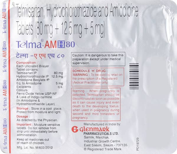 Telma Amh 80mg Strip Of 15 Tablets