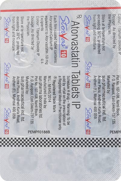 Storvas 10mg Strip Of 15 Tablets