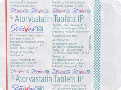Storvas 20mg Strip Of 15 Tablets