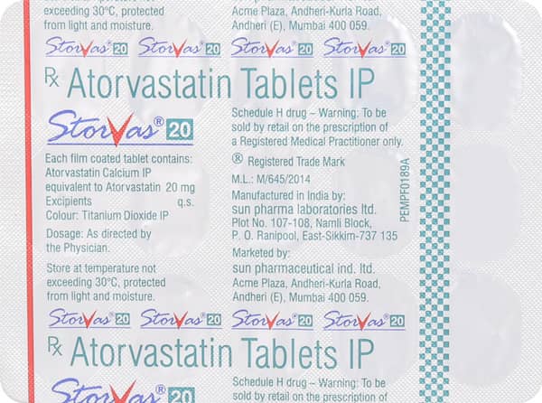 Storvas 20mg Strip Of 15 Tablets