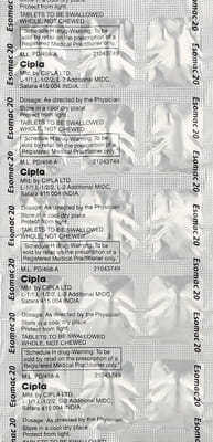 Esomac 20mg Strip Of 15 Tablets