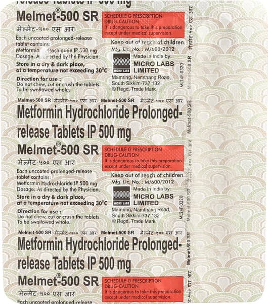 Melmet Sr 500mg Strip Of 20 Tablets